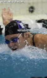 Sean Mathews earned a career-best time in the 100 fly Saturday at the NCAA Championships.
