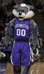 Willie the Wildcat encourages NU fans to join in the fun at Buffalo Wings and Rings in Indianapolis this week.