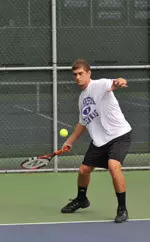 NU's only singles win of the day came from Spencer Wolf.