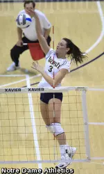 Christina Kaelin is tied for sixth all-time in Notre Dame history averaging 3.30 kills per set.