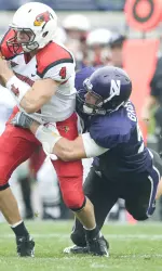 Vince Browne notches a sack for a loss of 12 yards last Saturday against Illinois State.
