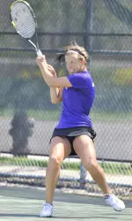 Elena Chernyakova (pictured) teamed with freshman Natalie Edell to win two doubles matches at the Furman Invite Friday.