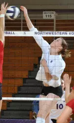 Naomi Johnson knocked down a season-best 20 kills, helping Northwestern improve to 12-1 on the year and 2-0 in Big Ten play.