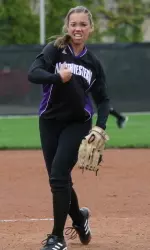 Freshman Sammy Albanese makes her pitching debut at Sharon J. Drysdale Field