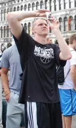 Jeff Ryan snaps a photo during the team's visit to Venice.
