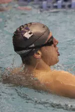 Senior Jake Vogel won the 100 back Saturday.
