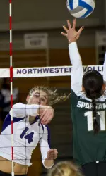 Katie Dutchman had nine kills for Northwestern Friday against Michigan State.