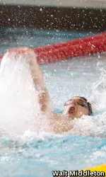 Dominik Cubelic has been one of NU's leaders in the sprint free and backstroke this season.