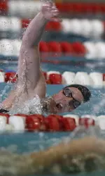 Normally a sprint freestyler, Jackie Powell also excelled in the 1,000 in NU's season-opening meet.