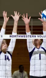Katie Dutchman (left) and Stephanie Holthus were named to the All-Freshman team and All-Big Ten team, respectively Tuesday.