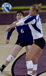 Stephanie Holthus garnered All-Big Ten accolades and helped the 'Cats to an upset of No. 2 Nebraska this week.