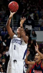 Morgan Jones led NU with 18 points Tuesday evening.