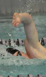 Freshman Jackie Powell led off the 800 free relay with a season-best and NCAA 'B' cut 200 free split of 1:46.96.