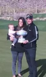 Luke Donald and his family pose with the Walter Hagen Cup.