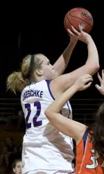 Amy Jaeschke finished her career as the Wildcats' all-time leading blocker, second in scoring and in rebounding.
