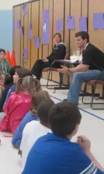 Dan Persa and Maria Tedeschi spoke away from the television networks Wednesday during National Student-Athlete Day, instead focusing their important message on a group of local elementary school kids.