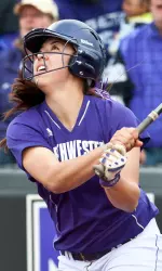 Marisa Bast watches her game-winning grand slam last weekend against Indiana.