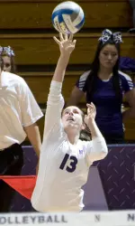 Senior Mary Grace Gallagher contributed a career-high 13 digs in her most extensive action of the 2011 season.