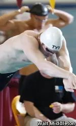 Senior Jake Grosser was part of two record-setting relays in Northwestern's last meet.