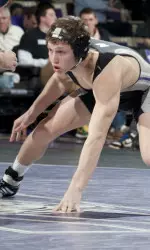 Redshirt freshman Pierce Harger (165) is one of seven NU wrestlers listed in the first NCAA Coaches' Pannel Rankings.