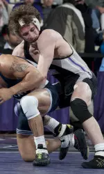 Kaleb Friedley had one of four falls in NU's 30-12 win over MSU.