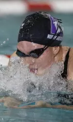Senior Hannah Points swam a Northwestern season-best time to win the 200 fly in just her fourth meet of the season.
