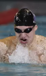 Sophomore Tim Smith was a member of NU's winning 200 medley relay before capturing second-place points in the 100 breast Saturday.