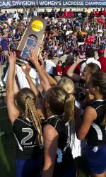Northwestern hoisted the national championship trophy for the sixth time in seven years in 2011.