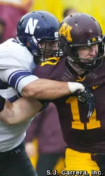 Tyler Scott sealed NU's win Saturday with his fifth sack of the season.