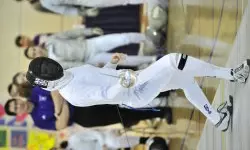 Courtney Dumas placed third in the epée competition in the USFA North America Cup last week.
