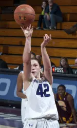 Sophomore guard Karly Roser finished with 13 points, 10 rebounds and eight assists in NU's victory over Loyola Sunday at Welsh-Ryan Arena.