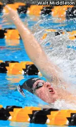 Sophomore Mark Ferguson won the 100 back and the 100 fly Saturday against No. 18 Purdue, the first two dual-meet wins of his collegiate career.