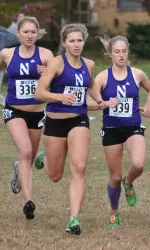 (From left) Michelle Moriset, Sophie Ewald and Ann Powers all will be representing Northwestern at the 2012 NCAA Midwest Regional Championships Friday in Springfield, Mo.