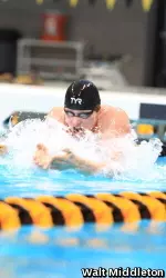 Sophomore NCAA contender Uula Auren helped NU win the medley relay and went out strong in the 100 breast in his first 2012-13 action Thursday.