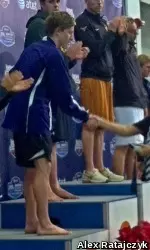 Jordan Wilimovsky finished fourth on the podium in the mile at the 2012 AT&T USA Swimming Winter Nationals.