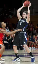 Kendall Hackney paced NU with 16 points Thursday evening.