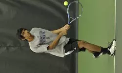 Nikhil Jayashankar earned his seventh singles win of the season Sunday.