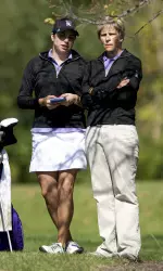 Senior Alex Lederhausen (left) will play in her final regular season event this weekend at the Lady Buckeye Invitational.