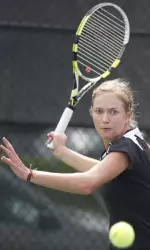 Veronica Corning clinched the win for Northwestern with a three-set win Friday.
