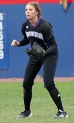 Andrea DiPrima knocked in Northwestern's seventh inning run with a booming double.