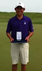 Senior Sam Chien with his Big Ten silver medal.