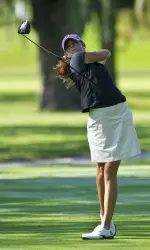 Devon Brown (pictured) and Alex Lederhausen had the best first-round scores for NU on Thursday.