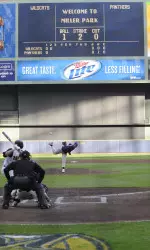 Northwestern split a doubleheader with Milwaukee two years ago at Miller Park.