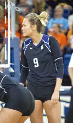 Madalyn Shalter averaged 12.64 assists per set in three matches at the Yale Invitational.