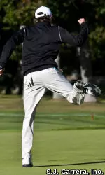 This classic reaction from John Callahan came after sinking a winning putt at the Windon Memorial Classic that also earned him Big Ten Golfer of the Week honors.