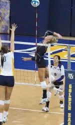Stephanie Holthus led all players with 21 kills Friday at Purdue.