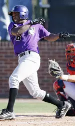 Aaron Newman scored the first run of the game for the Baseball Alumni.
