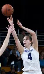 Senior forward Kendall Hackney led NU with 18 points against the Wolverines.