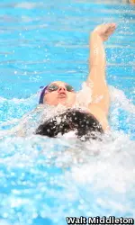 Senior Meaghan Fenn and her classmates will swim their final home meet this weekend at the Norris Aquatics Center.