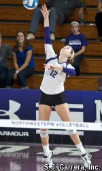 Monica McGreal has four aces in the last two matches for NU.